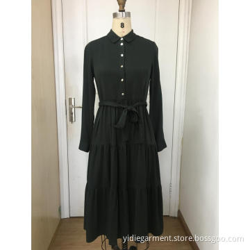 Dark Green Maxi Dress With Sleeves